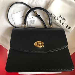 NWT COACH Parker Top Handle Black Handbag